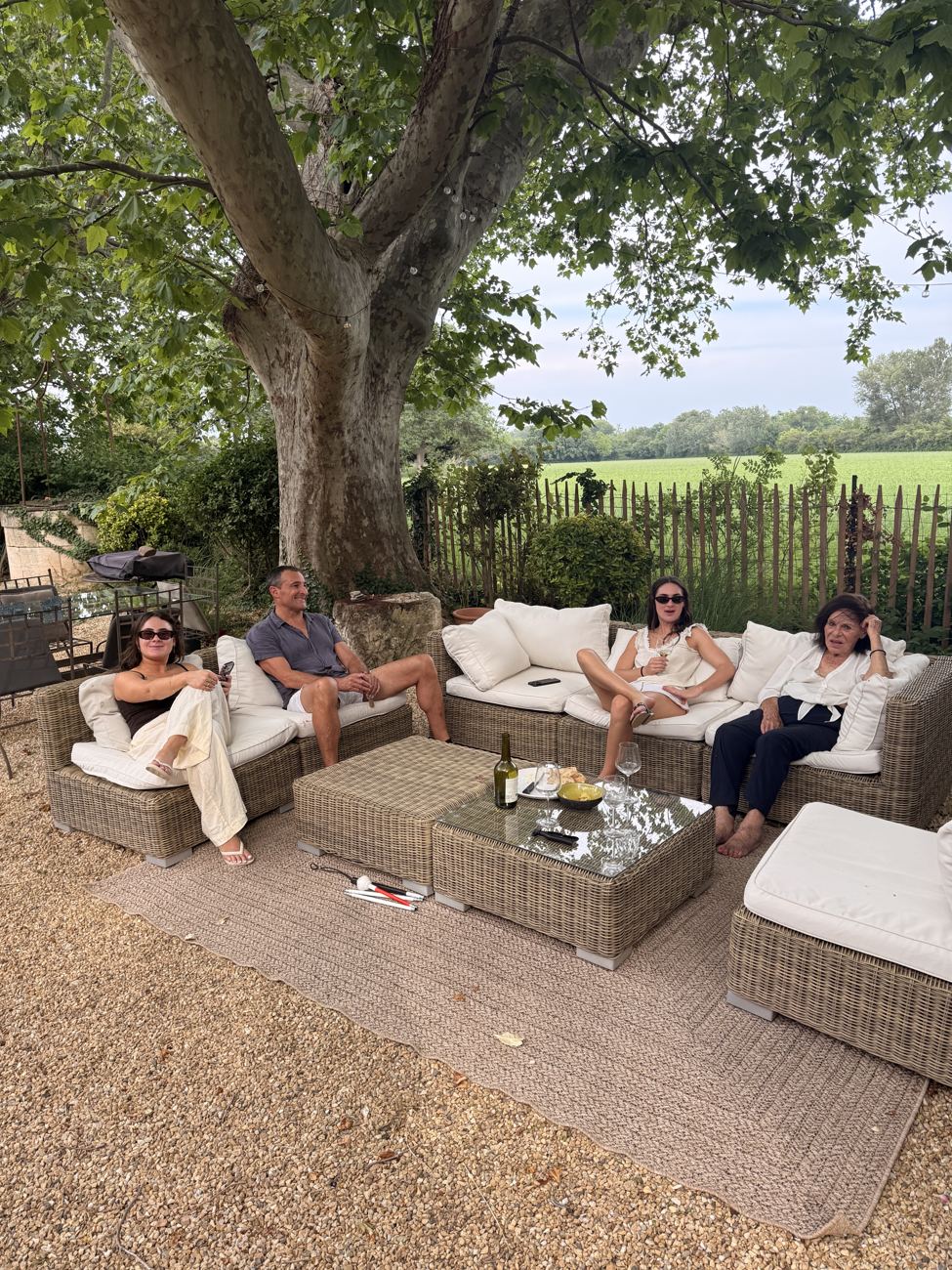First shade at the villa