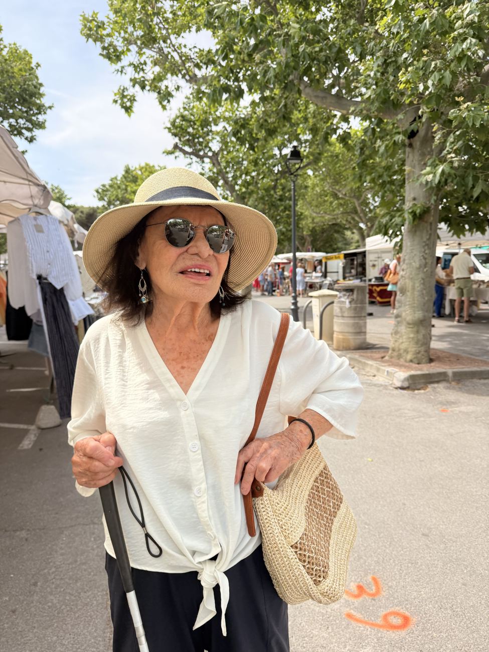 Hat and cane in the square