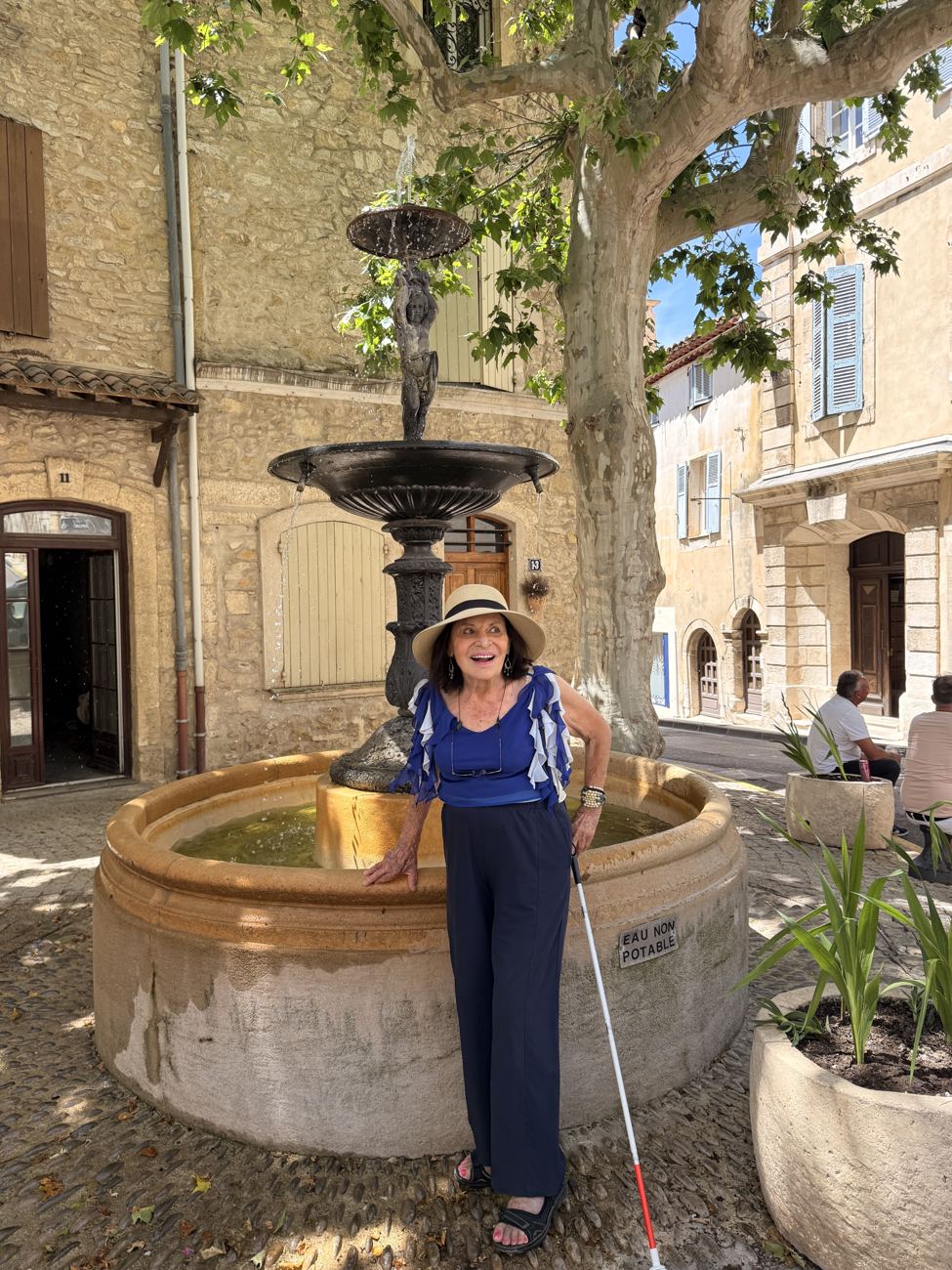 At the fountain