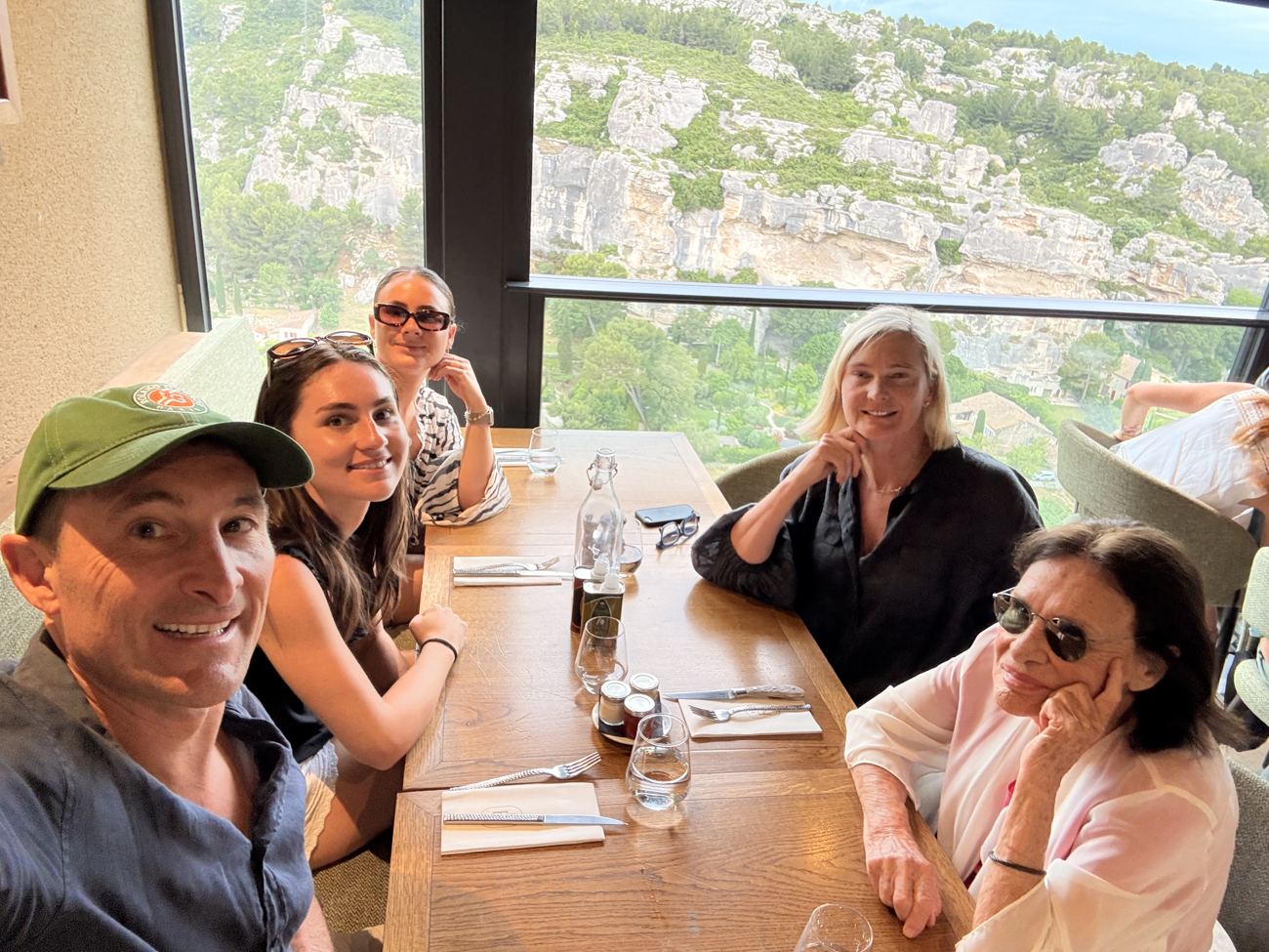 Lunch with Les Baux over a shoulder