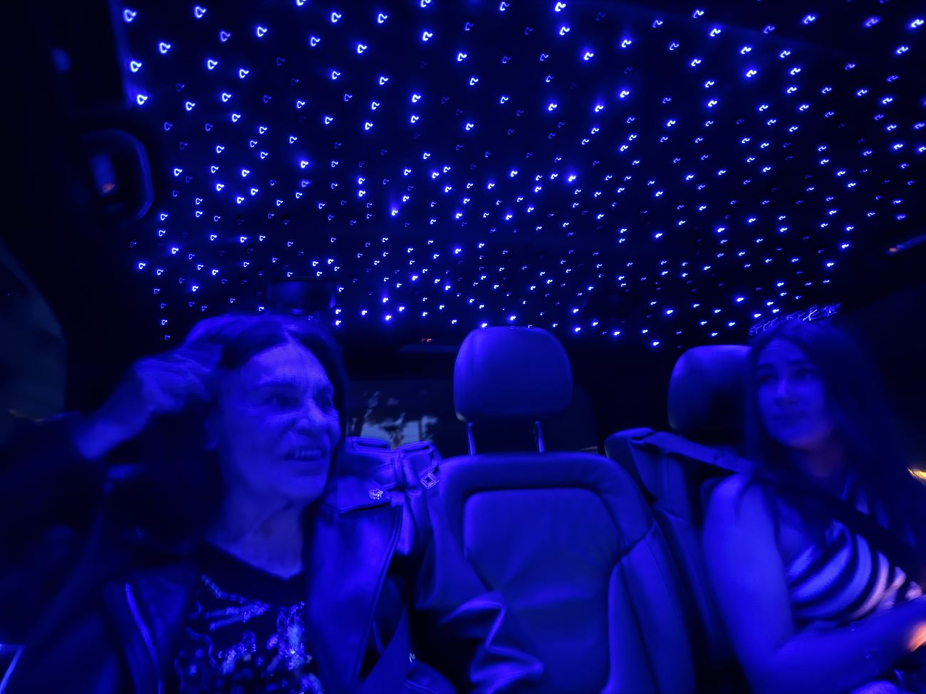 Stars on the van ceiling