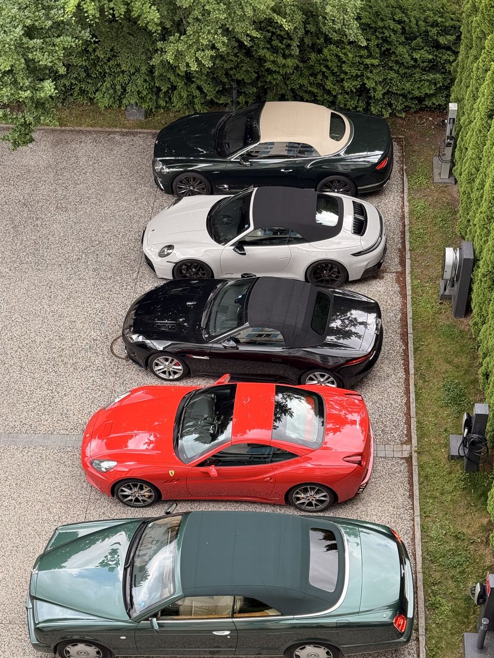 The forecourt from above
