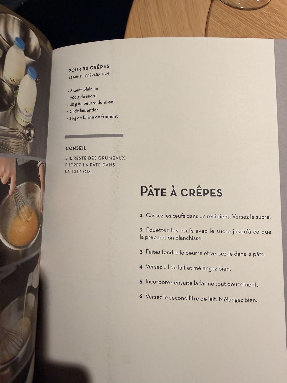 Pâte à crêpes, studied