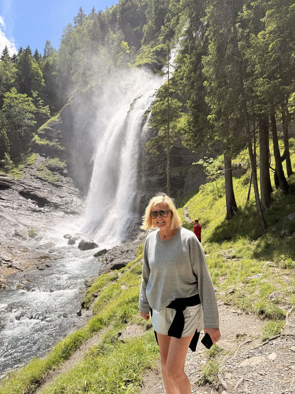 Walking out from the falls