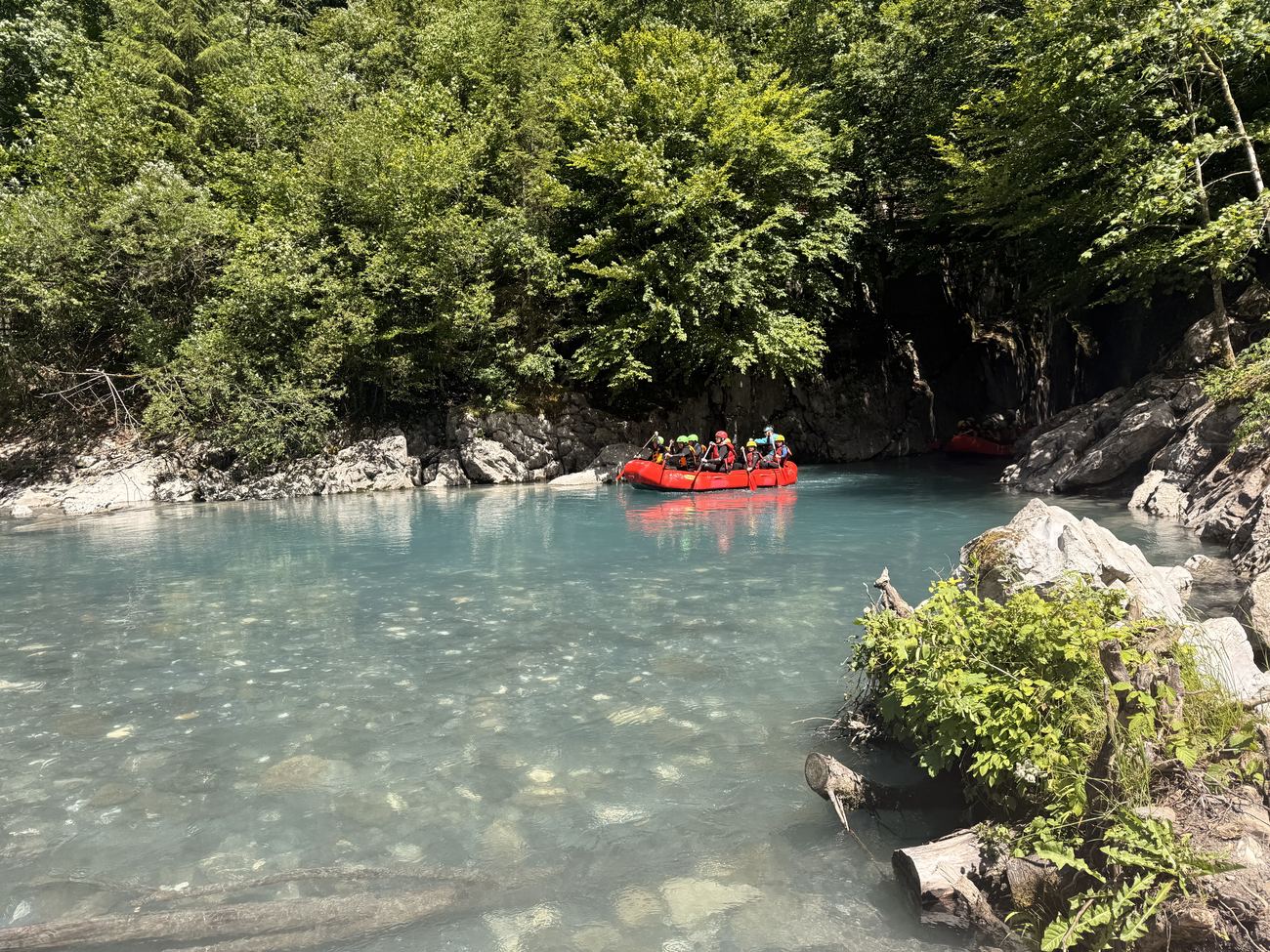 A raft going by