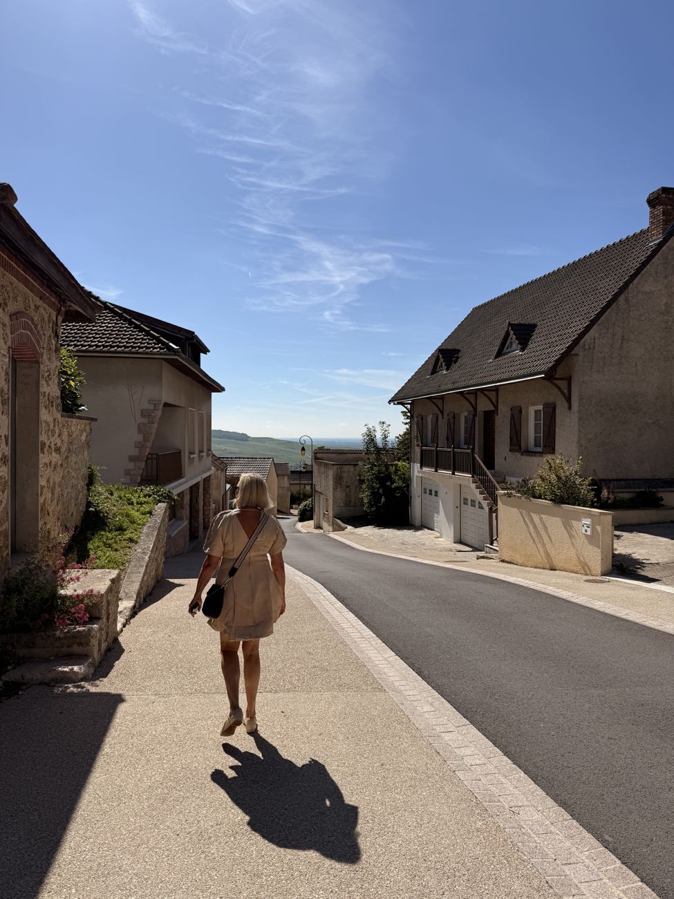 Into the village, single file