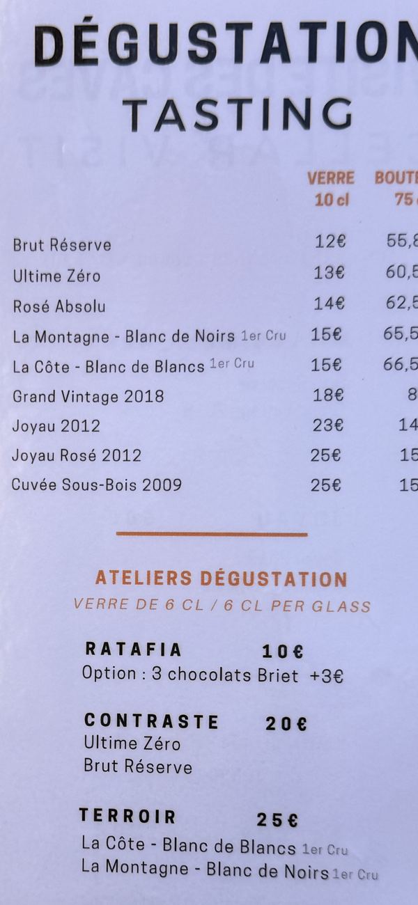 The tasting list, studied